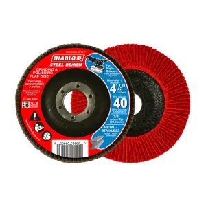 Diablo DCX045040N01F 4-1/2" Steel Demon Flap Disc 40 Grit 5-Pack