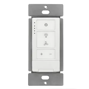Dimmer Switch with 4-Speed Fan Control, 2-in-1 Light and Fan Combo Wall Control, Single Pole, Neutral Wire Required, White, Works for Hampton Bay/Hunter/Westinghouse/Honeywell/Other Fan Lights