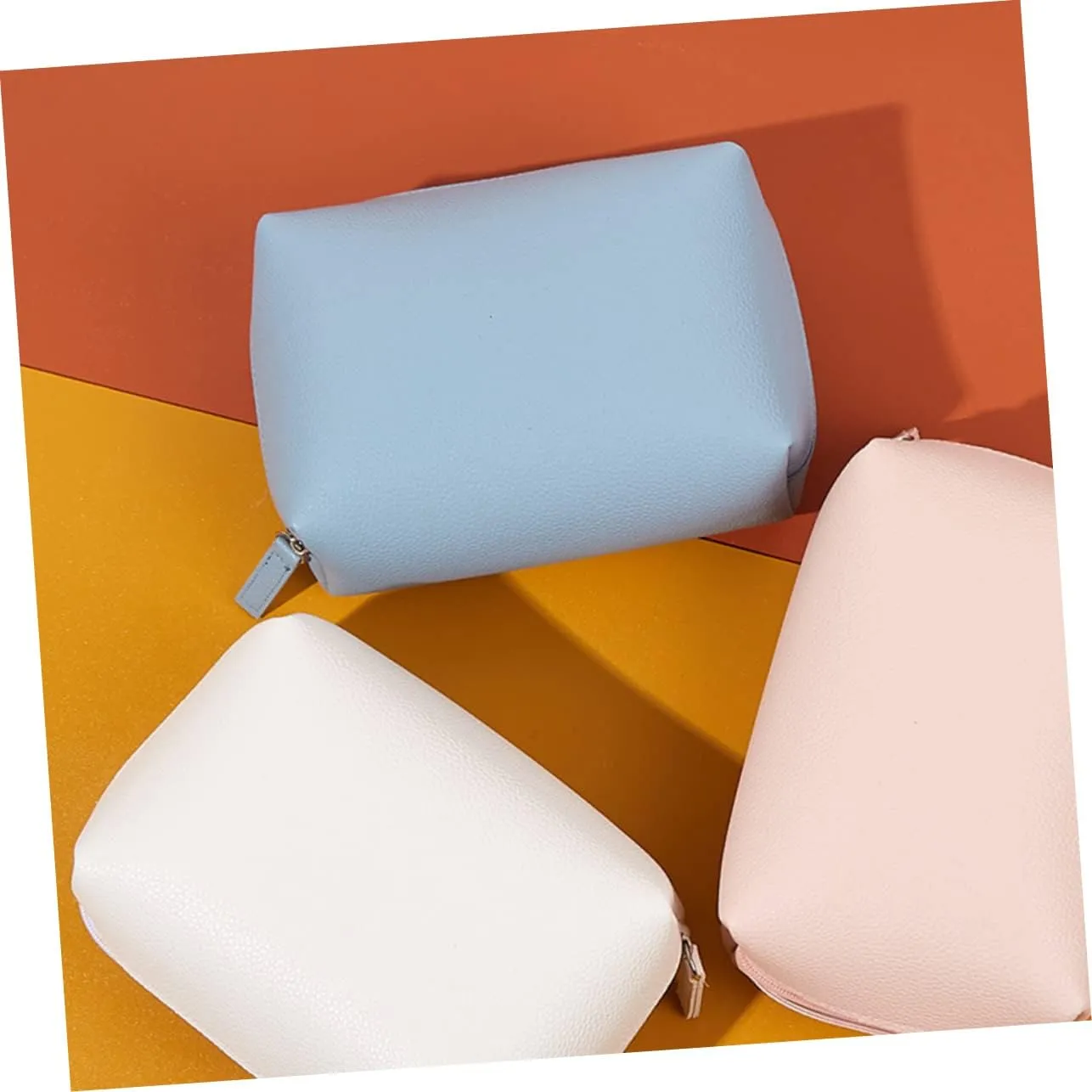 DOITOOL 2pcs Cosmetic Bag Storage Bag Water Proof Travel Accessories Girl Pu, Sky-bluex3pcs, 15x10cmx3pcs