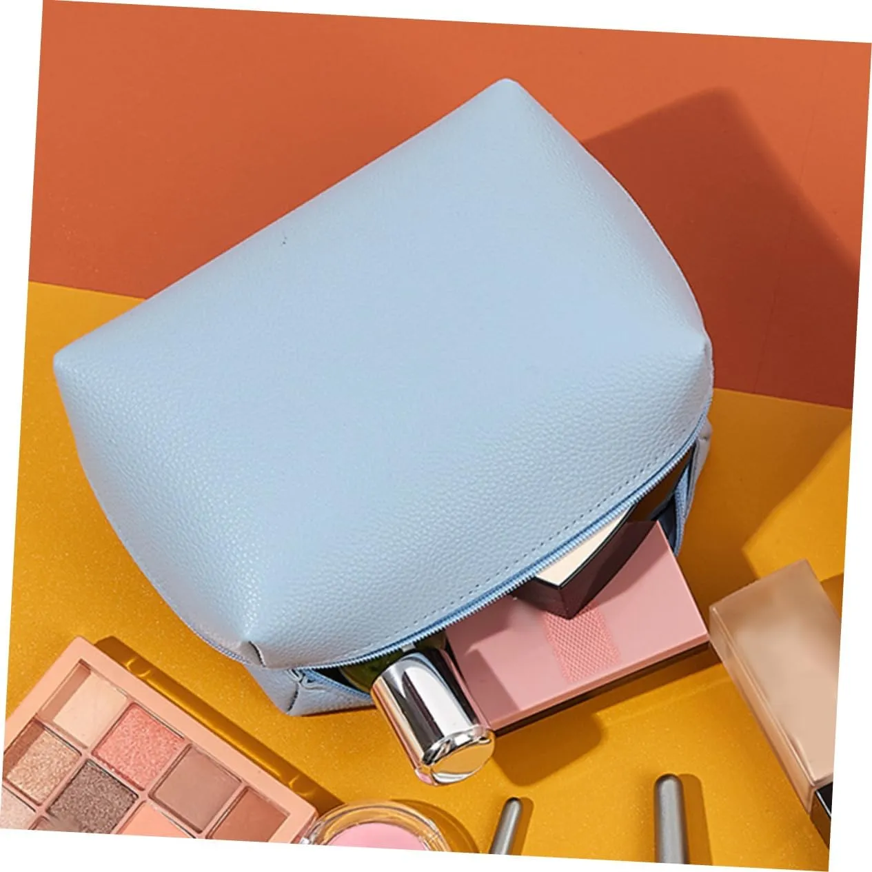 DOITOOL 2pcs Cosmetic Bag Storage Bag Water Proof Travel Accessories Girl Pu, Sky-bluex3pcs, 15x10cmx3pcs