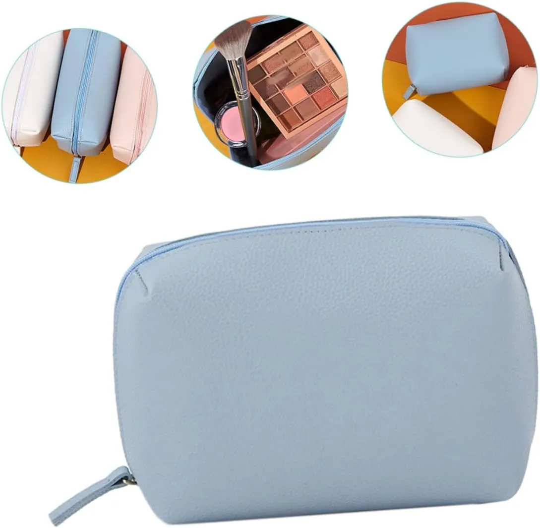 DOITOOL 2pcs Cosmetic Bag Storage Bag Water Proof Travel Accessories Girl Pu, Sky-bluex3pcs, 15x10cmx3pcs