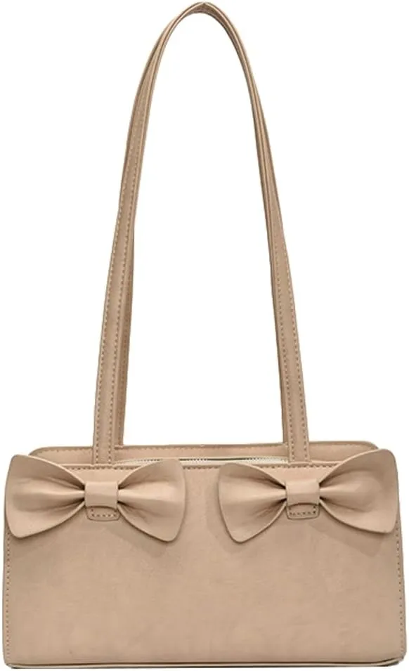 Double Bow Tie Underarm Commuter Bag Versatile Outdoor Shoulder Bags Zipper Large Capacity Hobo Bag for Women 2025