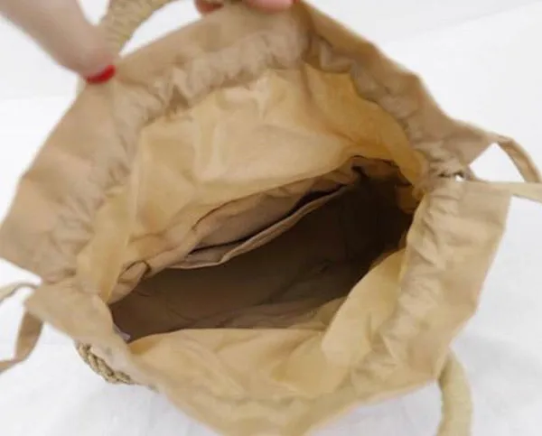 Drawstring Rattan Purse