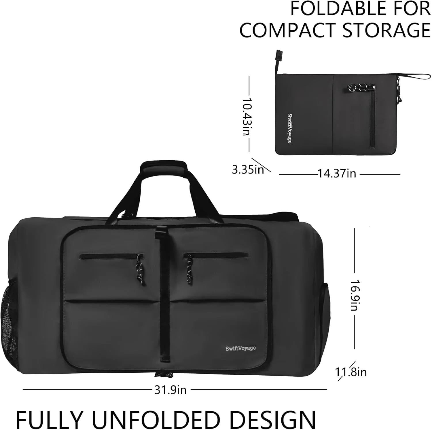 Duffle Bag Foldie Travel Bag Expandable Duffle Bag for Travel Duffle Bag for Men Travel Duffel Bags Mens Travel Bag Canvas Foldable Heavy Duty Large Sports Camping Extra Large Foldable Luggage Bag 100