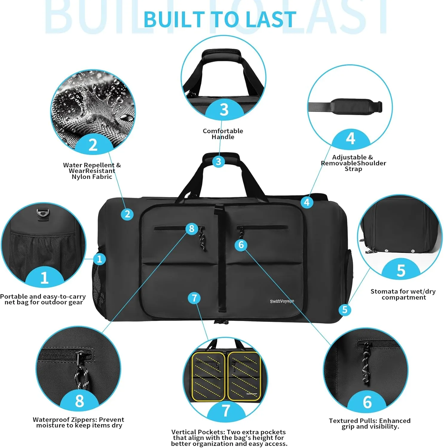 Duffle Bag Foldie Travel Bag Expandable Duffle Bag for Travel Duffle Bag for Men Travel Duffel Bags Mens Travel Bag Canvas Foldable Heavy Duty Large Sports Camping Extra Large Foldable Luggage Bag 100