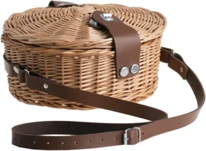 e-wicker24 Natural Colour Wicker Wicker Bag with Leather Strap, Women's Wicker Shoulder Bag, Wicker Shoulder Bag, Beach Bag, Honey yellow (natural colour of willow), e-wicker24 Alles aus Weide