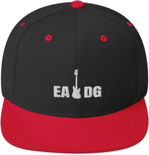 EA DG Bass Player Guitarist 3D Puff Flatbrim Flat Brim Snapback Hat