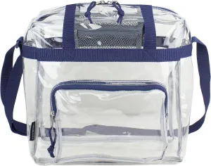 Eastsport Clear Bag Stadium Approved Tote Crossbody Shoulder Messenger Strap for Sports Concert Work Events See Through