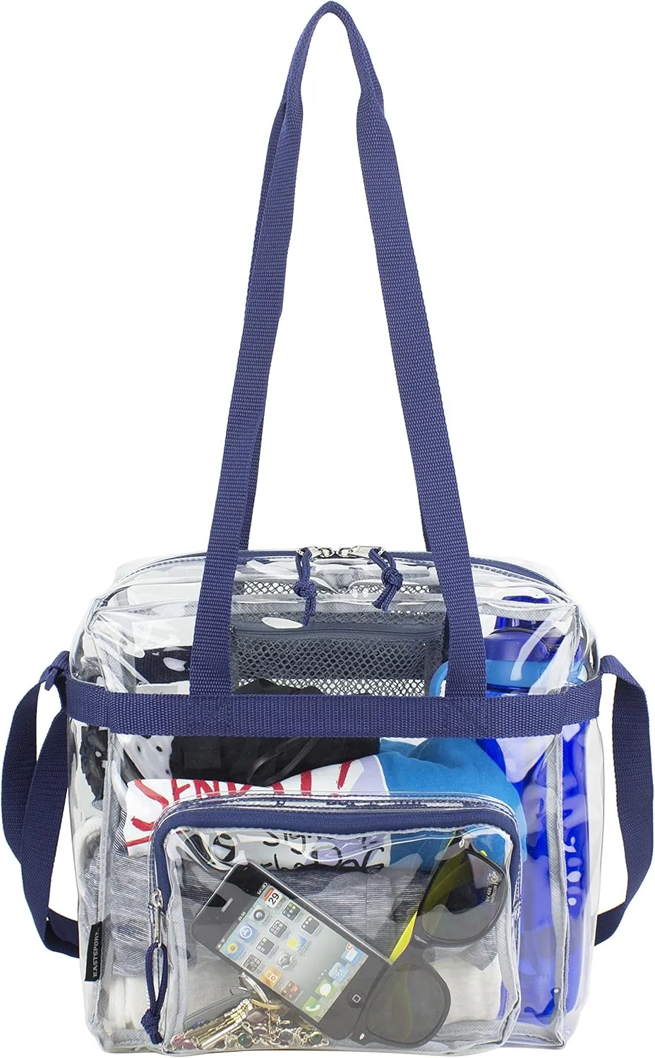 Eastsport Clear Bag Stadium Approved Tote Crossbody Shoulder Messenger Strap for Sports Concert Work Events See Through