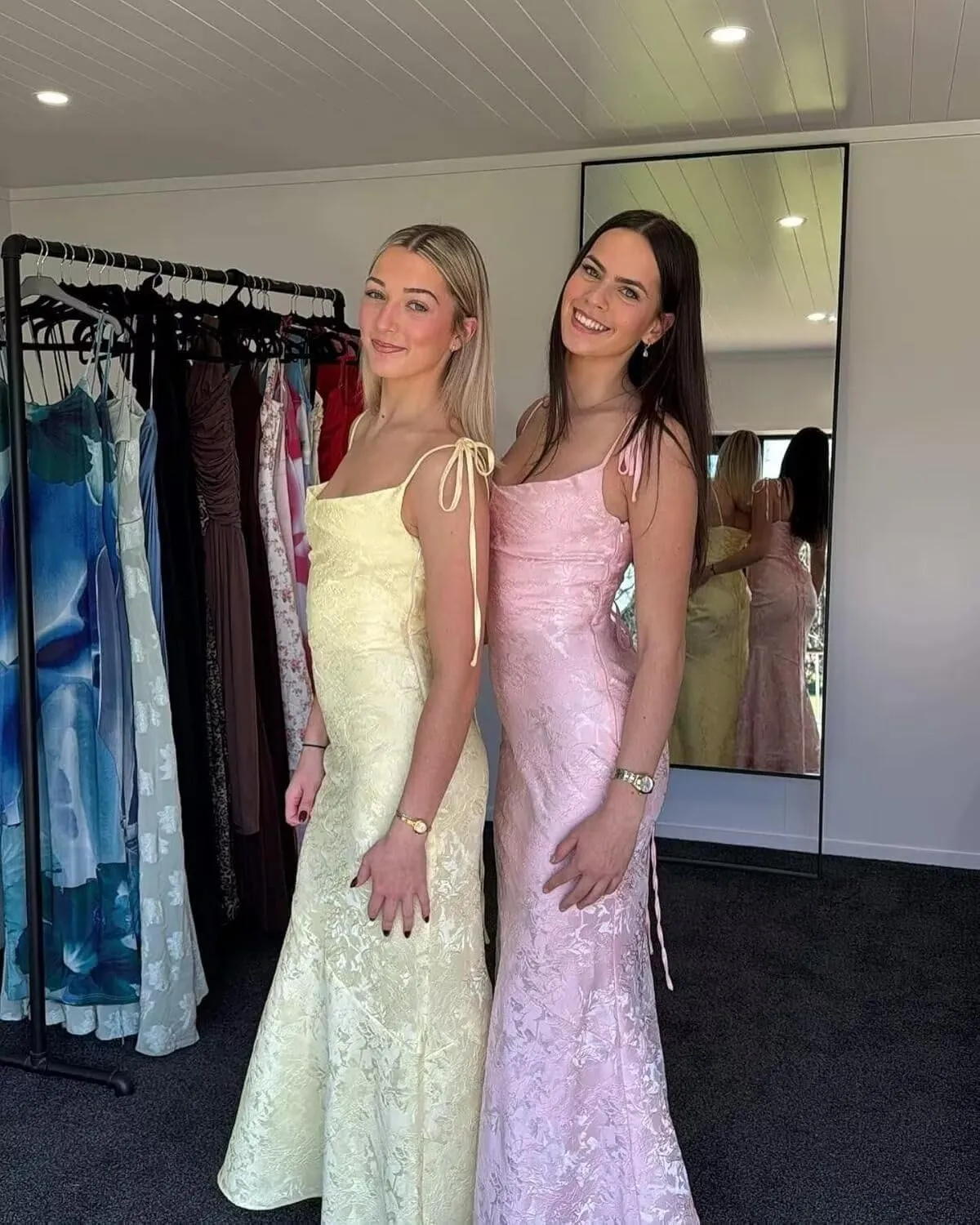 Eightale Satin Floral Jacquard Prom Dresses Mermaid Long Bodycon Formal Evening Party Gown