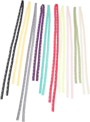 Elegant Lace Fabric 10pcs Embroidered Lace Trim DIY Tassels Satin Ribbons for Sewing