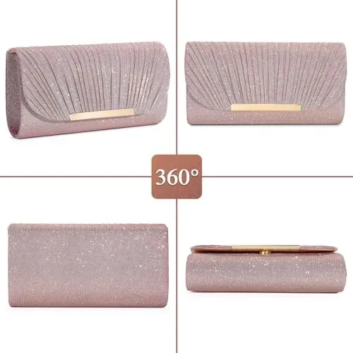 Elegant Sequin and Satin Crossbody Handbag Clutch-Free Shipping