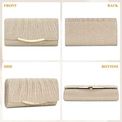 Elegant Sequin and Satin Crossbody Handbag Clutch-Free Shipping