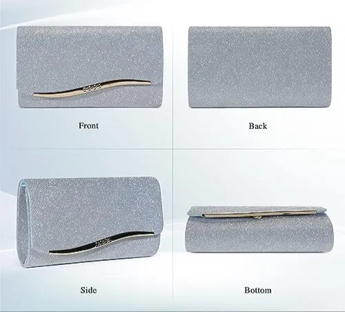 Elegant Sequin and Satin Crossbody Handbag Clutch-Free Shipping