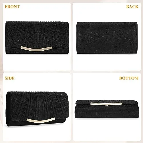 Elegant Sequin and Satin Crossbody Handbag Clutch-Free Shipping