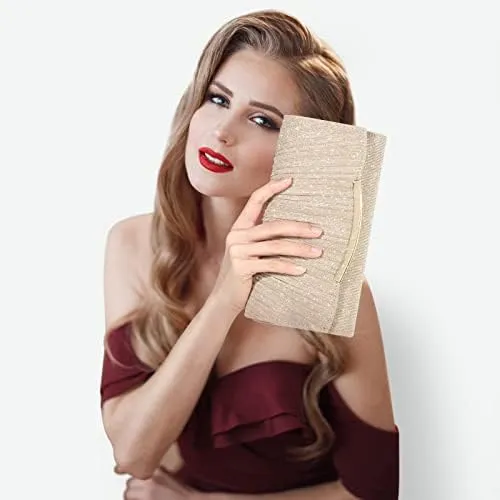 Elegant Sequin and Satin Crossbody Handbag Clutch-Free Shipping