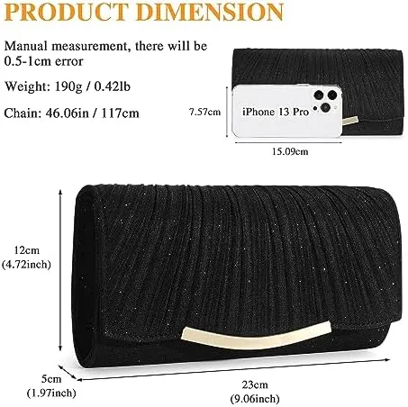 Elegant Sequin and Satin Crossbody Handbag Clutch-Free Shipping