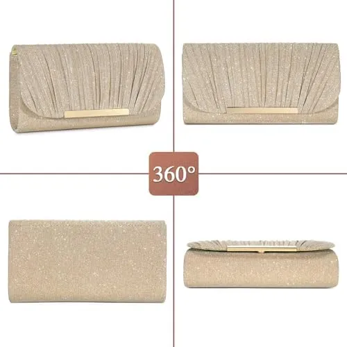 Elegant Sequin and Satin Crossbody Handbag Clutch-Free Shipping