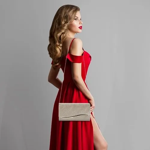 Elegant Sequin and Satin Crossbody Handbag Clutch-Free Shipping