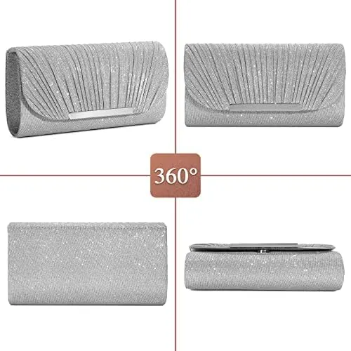 Elegant Sequin and Satin Crossbody Handbag Clutch-Free Shipping