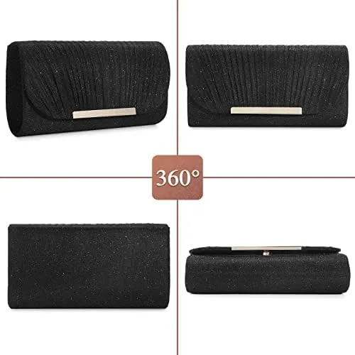 Elegant Sequin and Satin Crossbody Handbag Clutch-Free Shipping