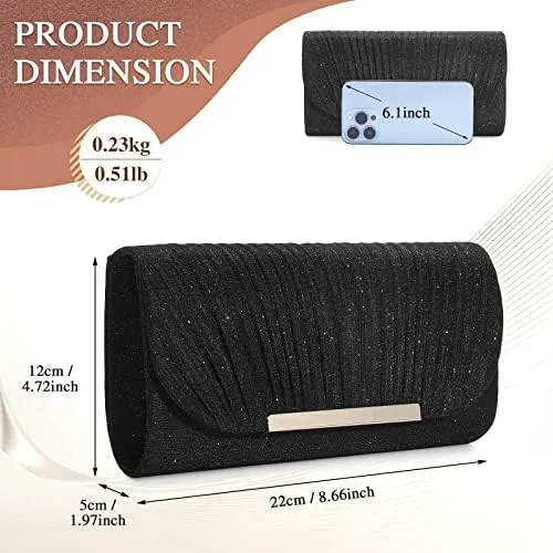 Elegant Sequin and Satin Crossbody Handbag Clutch-Free Shipping
