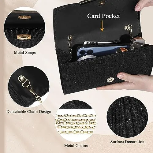 Elegant Sequin and Satin Crossbody Handbag Clutch-Free Shipping