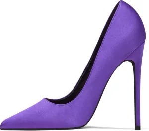 Elisabet Tang High Heels Womens Pointed Toe Heels Satin Pumps Stiletto Bridal Party Dress Evening Wedding Shoes for Woman