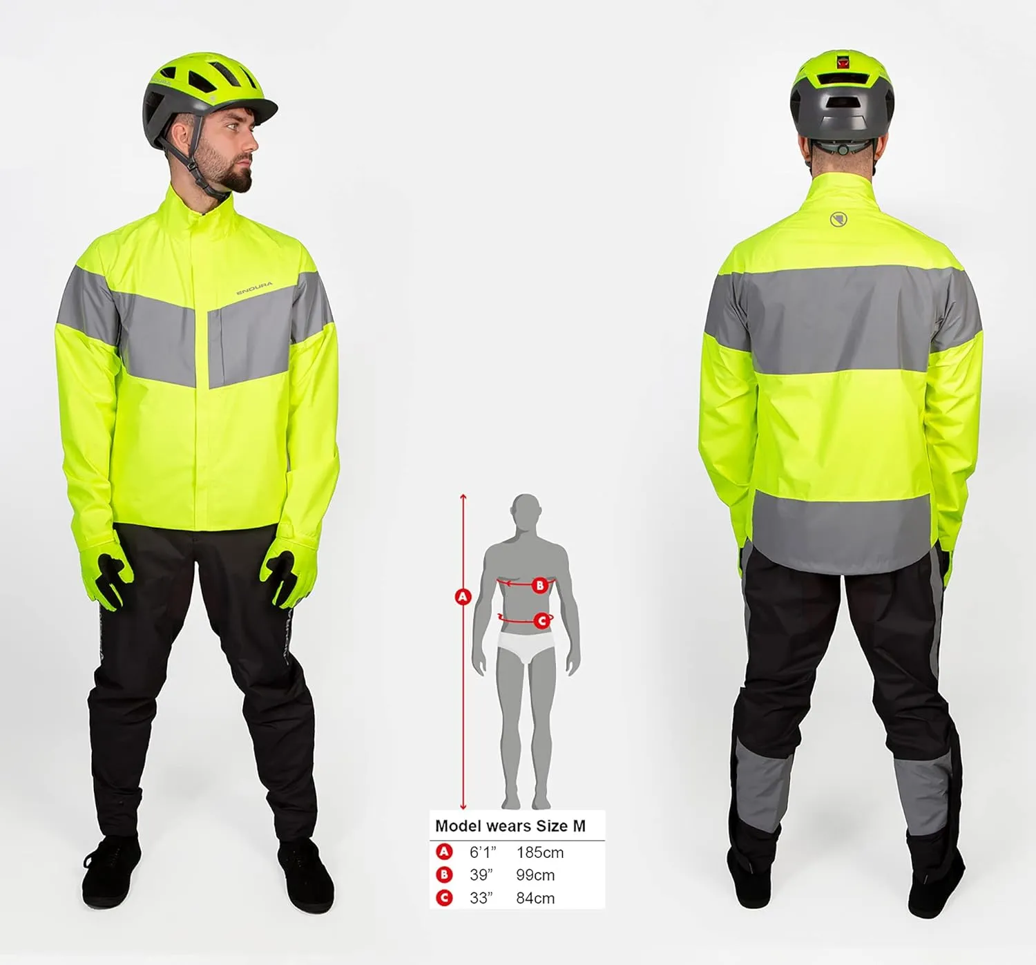 Endura Mens Urban Luminite Hi-Viz Commuter Cycling Waterproof Jacket