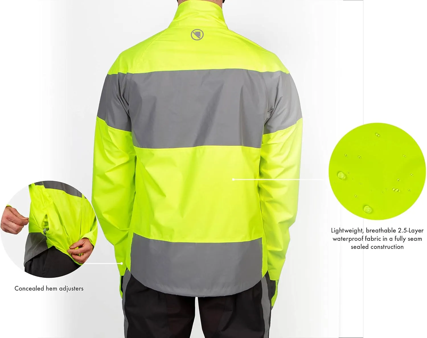 Endura Mens Urban Luminite Hi-Viz Commuter Cycling Waterproof Jacket