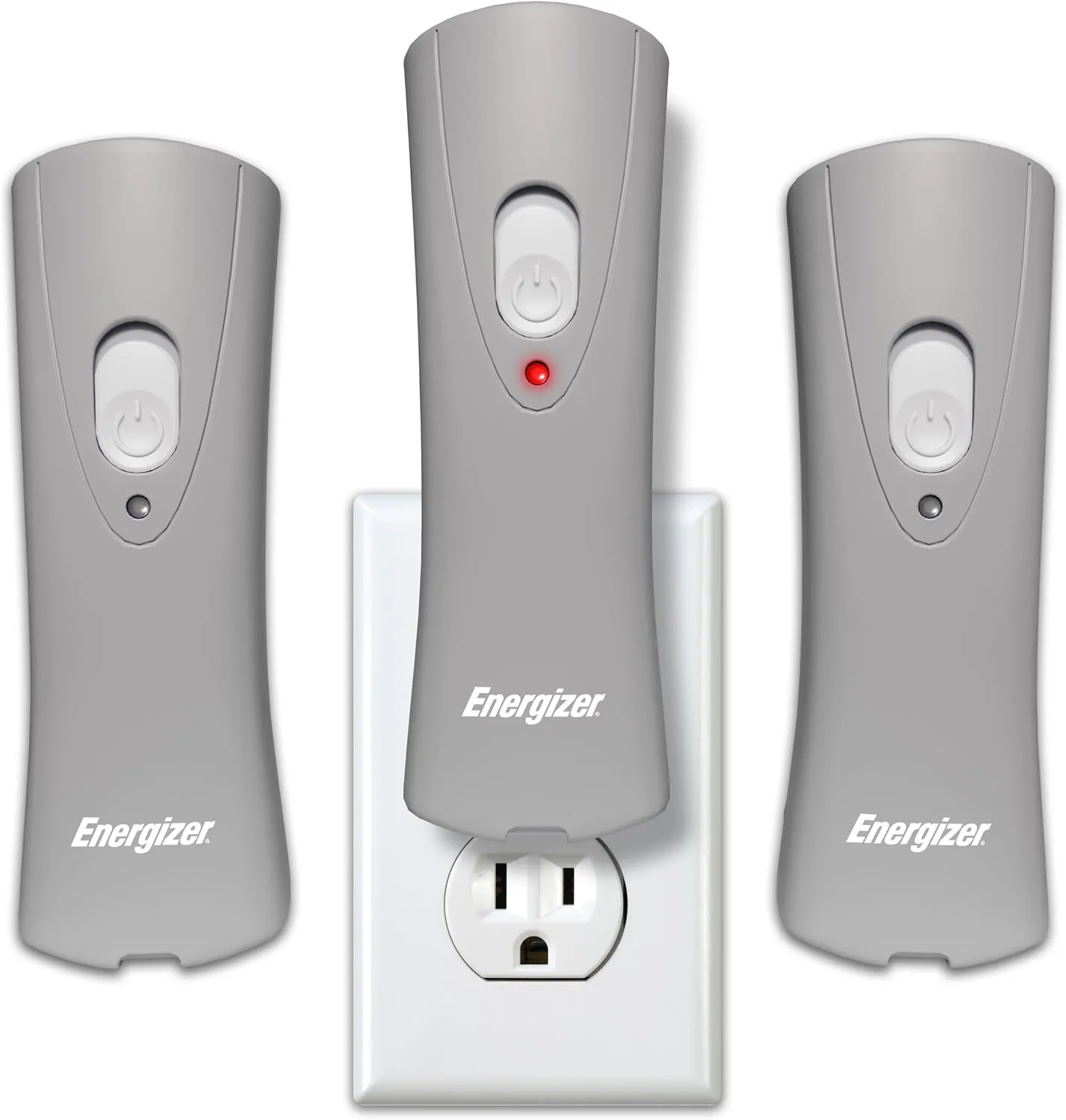 Energizer Weatheready Rechargeable Compact Handheld Light, Plug-in LED Emergency Flashlight, Automatic Turn-On, Built-in Battery Included, 3 Count