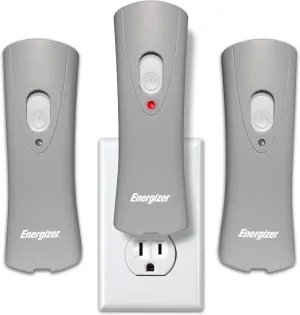 Energizer Weatheready Rechargeable Compact Handheld Light, Plug-in LED Emergency Flashlight, Automatic Turn-On, Built-in Battery Included, 3 Count