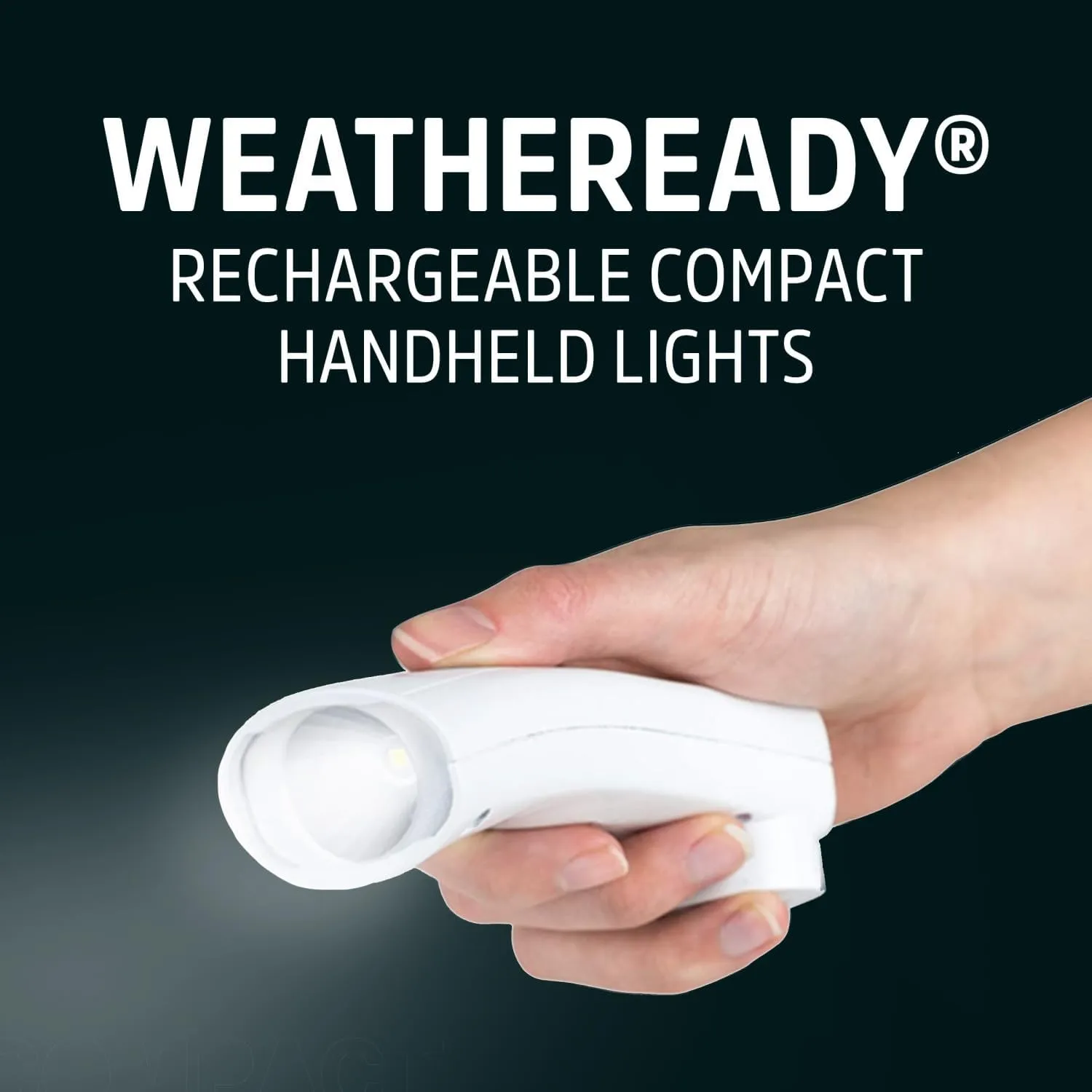 Energizer Weatheready Rechargeable Compact Handheld Light, Plug-in LED Emergency Flashlight, Automatic Turn-On, Built-in Battery Included, 3 Count