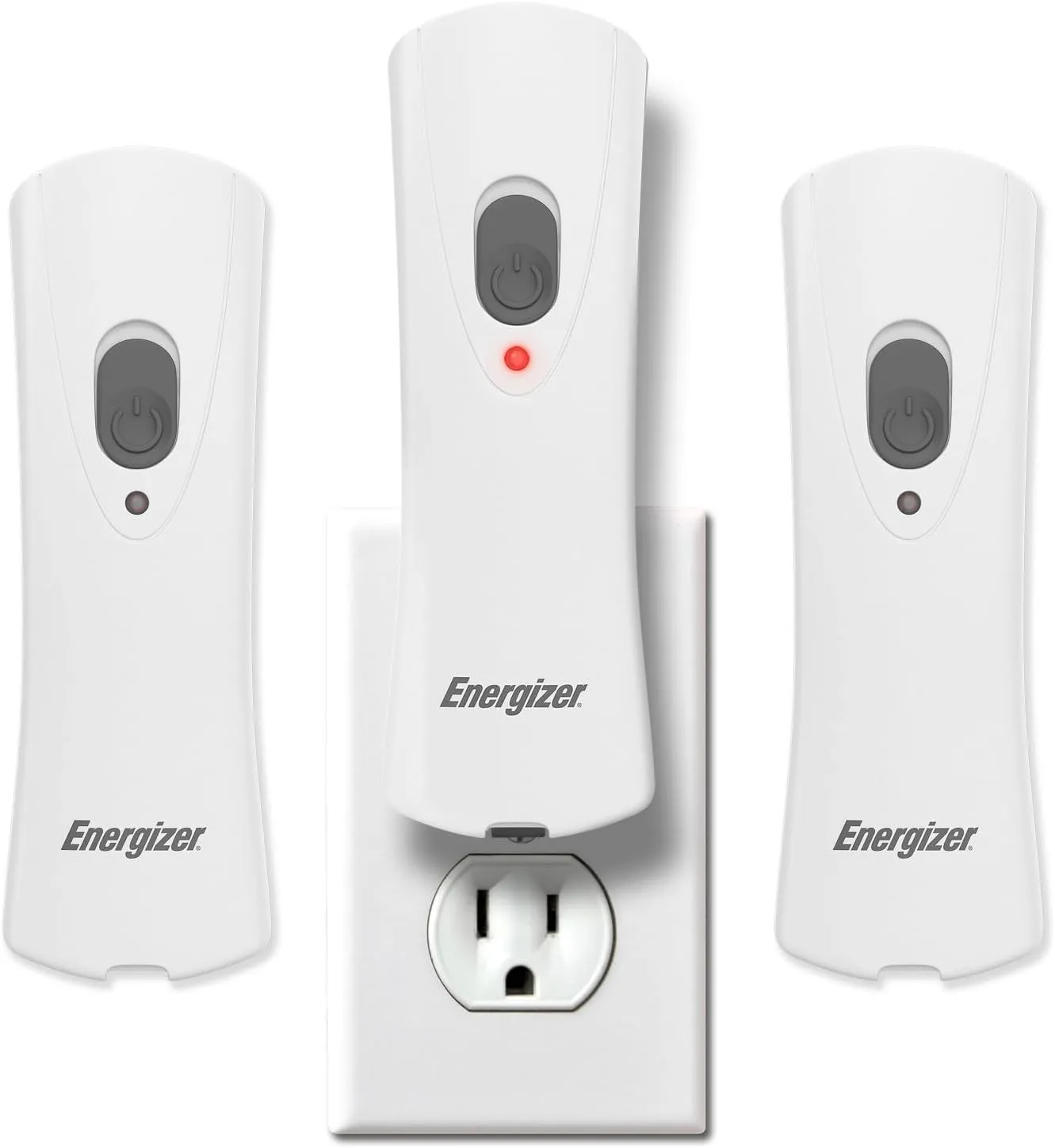 Energizer Weatheready Rechargeable Compact Handheld Light, Plug-in LED Emergency Flashlight, Automatic Turn-On, Built-in Battery Included, 3 Count