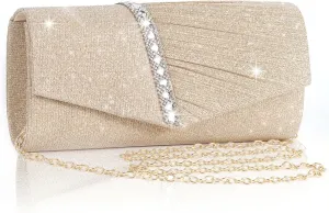 Evening Bag Clutch Purses for Women Wedding Bag Sparkling Party Handbag with Detachable Chain