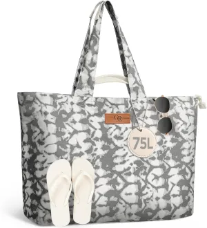 Extra Large Beach Bag for Women - Waterproof Sandproof Over-Size Carry On Beach Tote with 5 Pockets Gifts for Women
