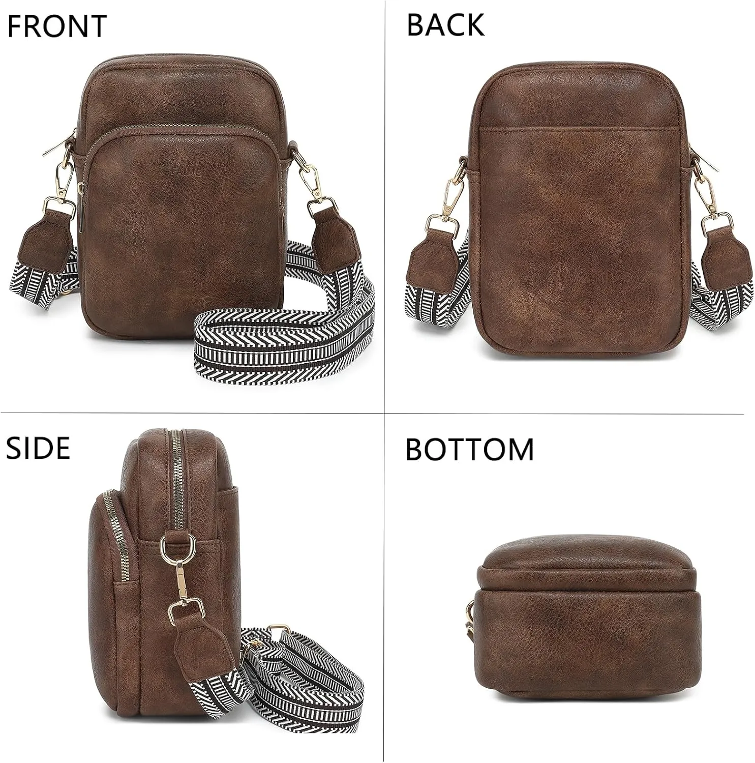 FAIME Small Clear Bag Stadium Approved, Clear Crossbody Cell Phone Purses Bag with Adjustable Strap for Concerts