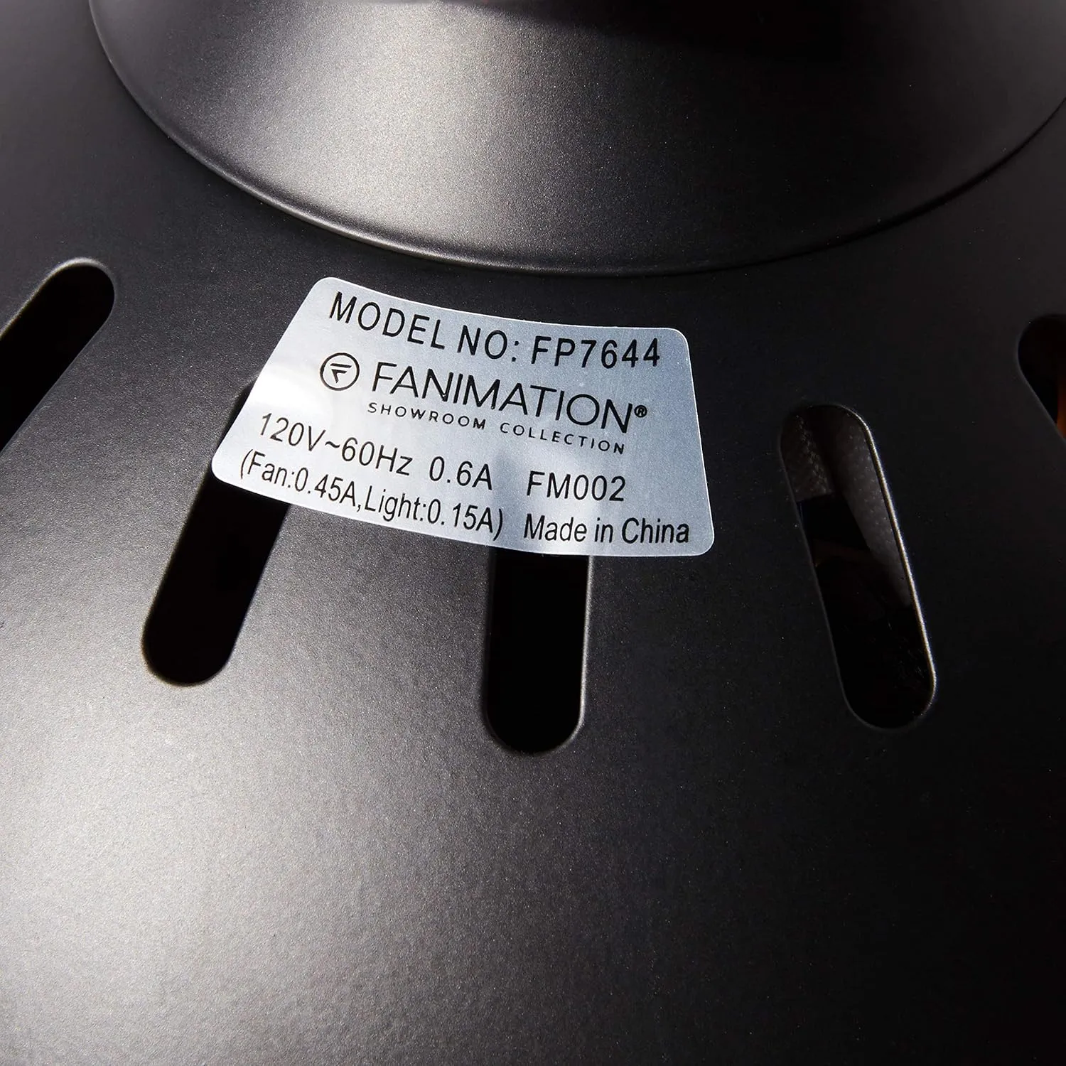 Fanimation 44 inch Indoor Ceiling Fan with LED Light Kit - Black