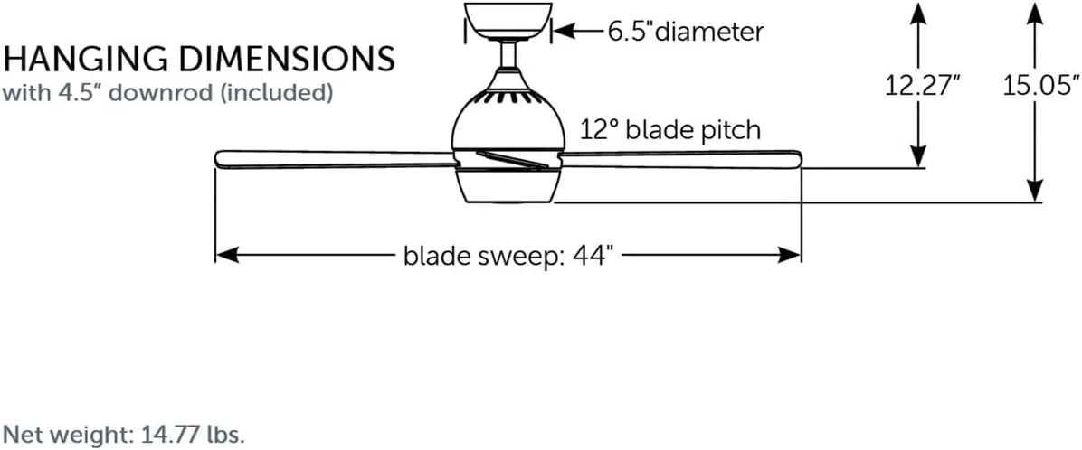 Fanimation FP7644BN Kwad 44 Ceiling Fan, Brushed Nickel