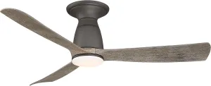Fanimation Kute - 3 Blade Flush Ceiling Fan with Light Kit-13.1 Inches Tall and 44 Inches Wide-Matte Greige Finish-Weathered Wood Blade Color