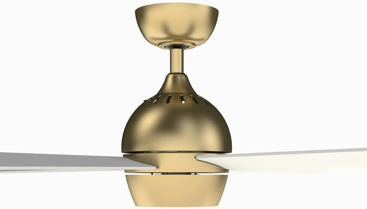 Fanimation Kwad 44 inch Indoor Ceiling Fan with LED Light Kit, Brushed Satin Brass