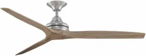 Fanimation Spitfire - 3 Blade Ceiling Fan - 12 Inches Tall and 60 Inches Wide - Brushed Nickel Finish - Natural Blade Color