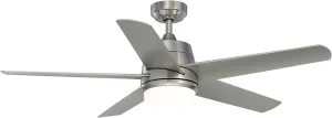 Fanimation Studio Collection LP8064BLBN Berlin Ceiling Fan with LED Light Kit, 52 Inch, Brushed Nickel with Gray Blades