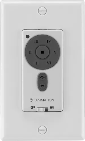 Fanimation TW40WH Six Speed DC Motor Wall Control - White, 4.72x0.3x1.57