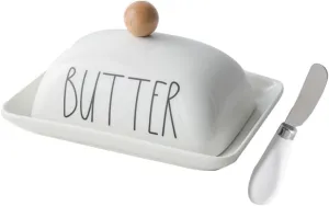 farmhouse countertop storage decor basket/butter dish