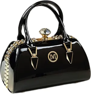 Fashion Rhinestone Evening Bag for Women Top Handle Crossbody Handbags Leather Purses Small Hard Shoulder Bags
