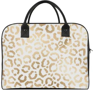 Faux Gold Paint Splatter on Black & White Stripes Travel Handbag with A Large Capacity Design That Can Be Reused