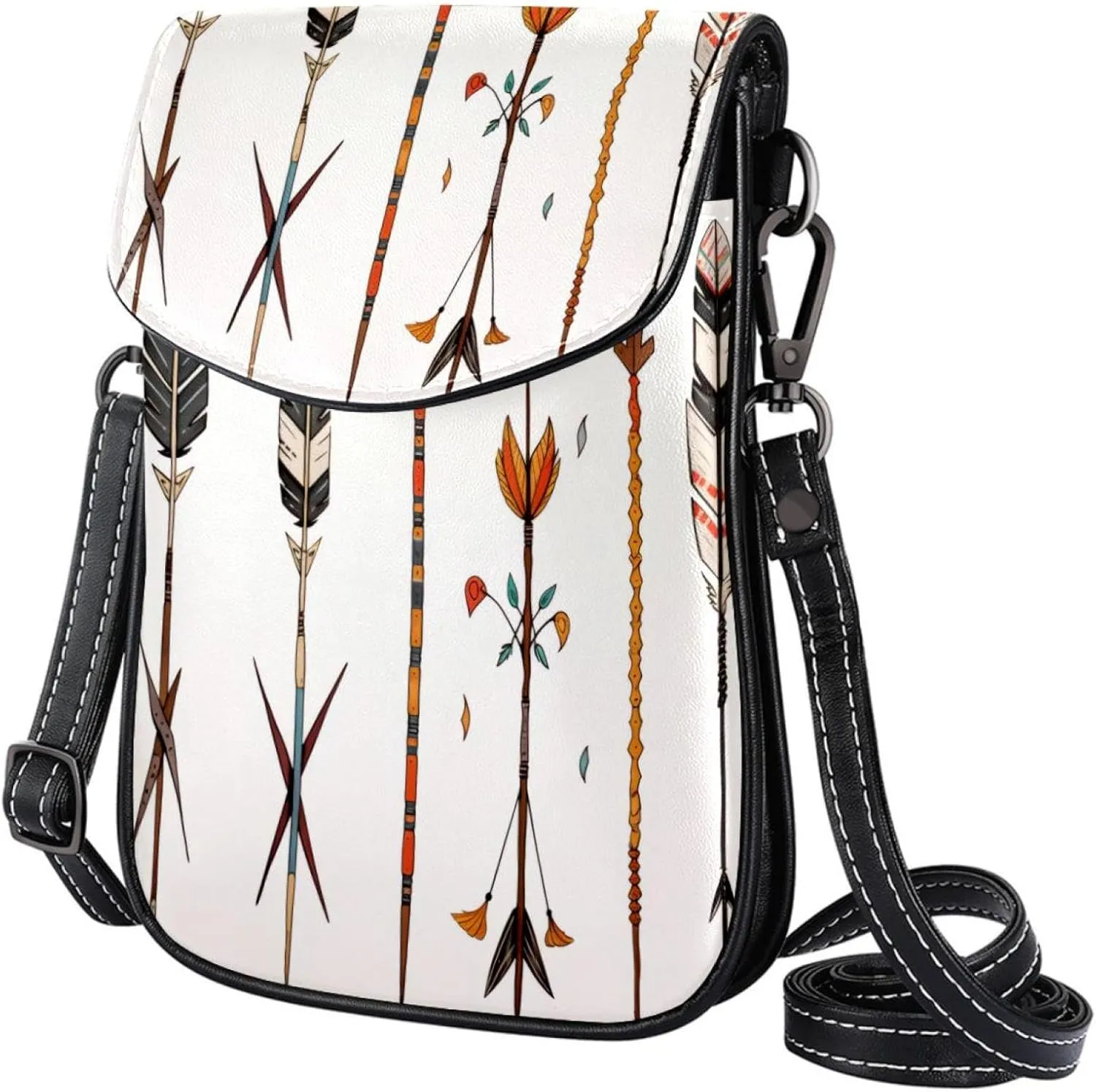 Faux Leather Crossbody Bag for Women, Messenger Bag, Shoulder Bag, cartoon arrows pattern