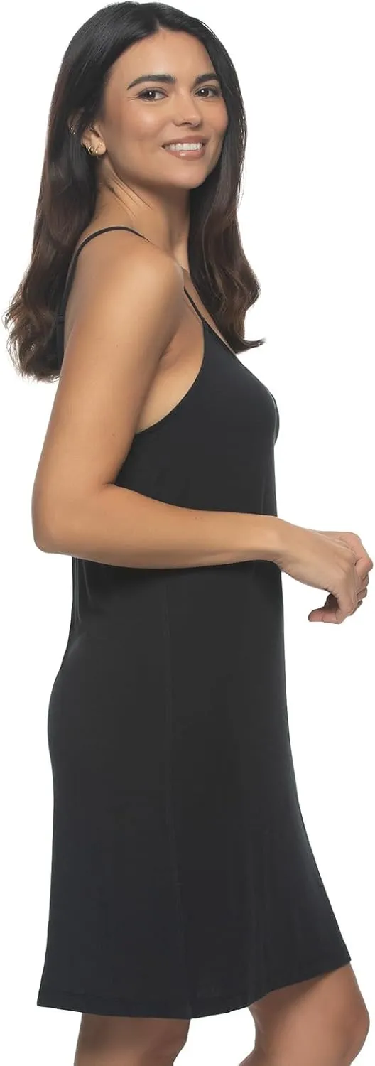 Felina - Elysees Rich Satin Chemise Slip Dress Nightgowns for Women with Satin Trim, and Adjustable Straps
