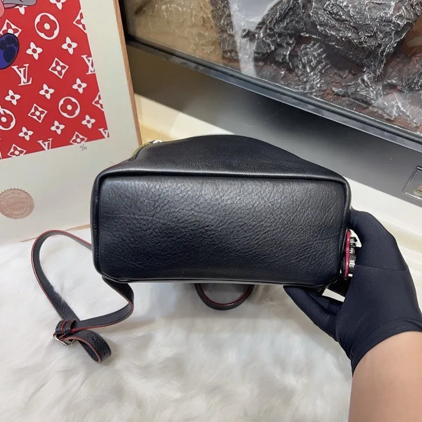 Fendi Embellished Black Leather Crossbody Bag